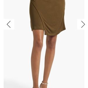 VINCE Army Green Asymmetrical Mini Skirt